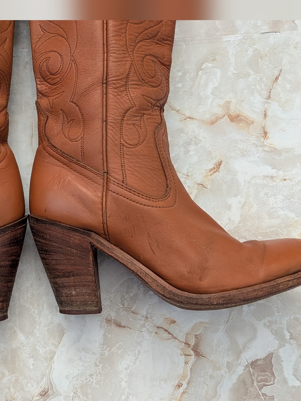 Vintage Frye Knee-High Cowgirl Boots Woman's Size 7.5 B - Picture 6 of 15